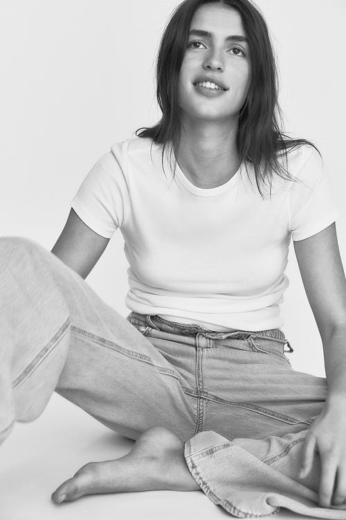Ribbed t-shirt - white