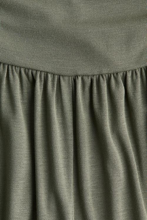 Gathered viscose shorts - khaki green