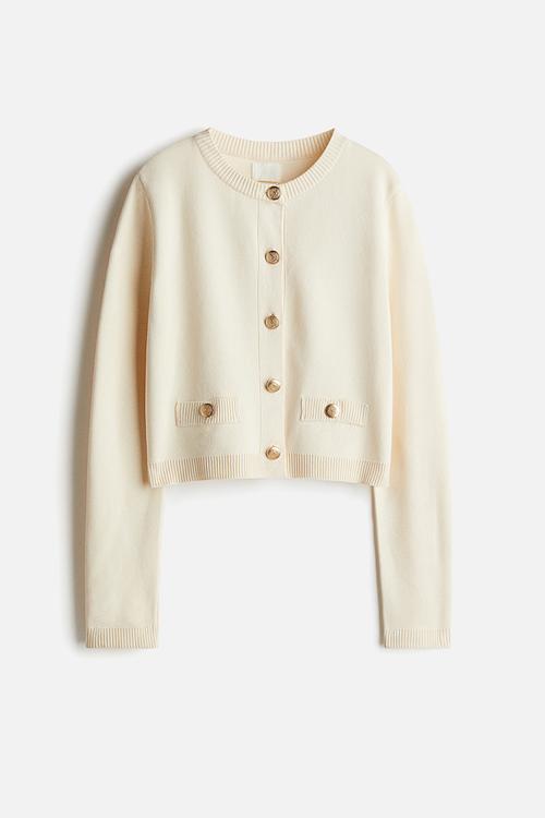 Fine-knit cardigan - cream
