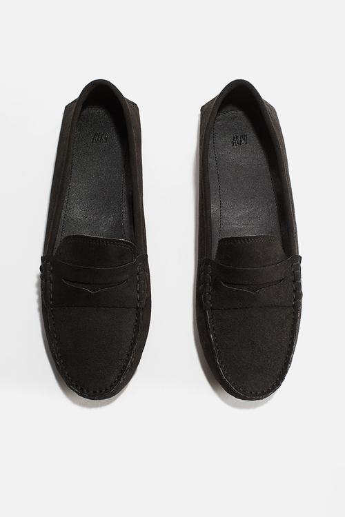 Napped loafers - black