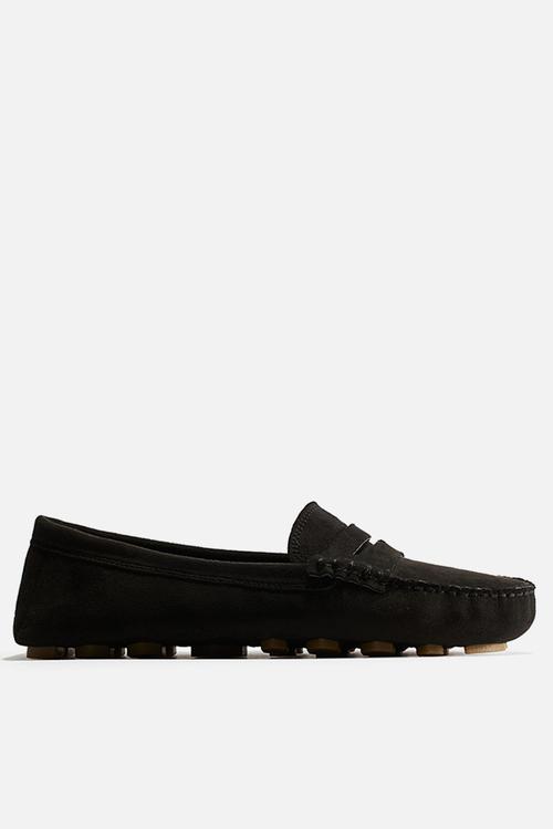 Napped loafers - black