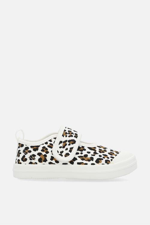 Single strap sneakers - white/leopard print
