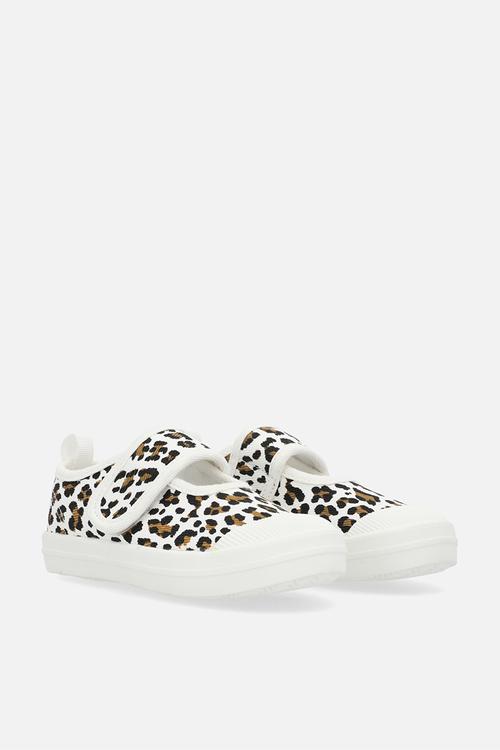 Single strap sneakers - white/leopard print