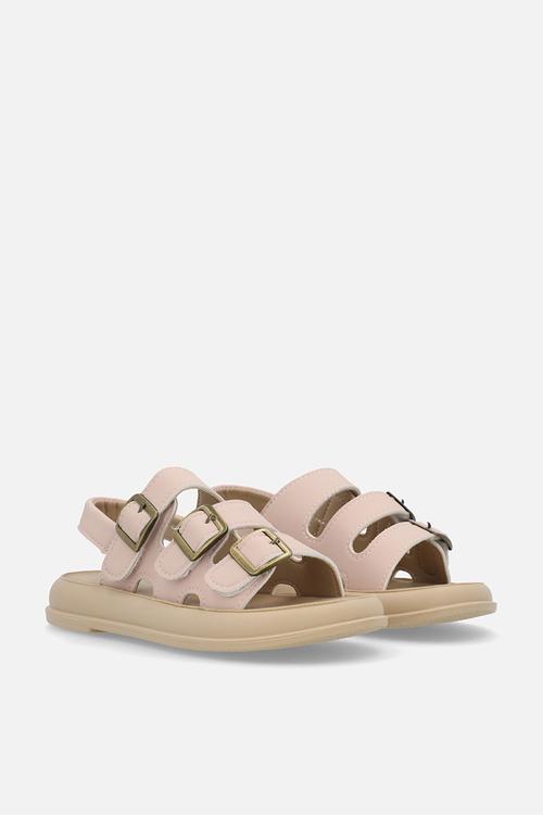 Twin strap buckle sandal - pink