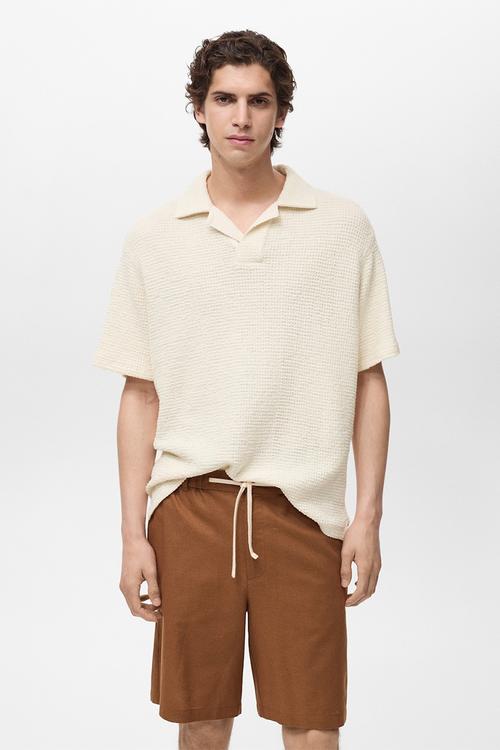 Poloshirt CROCHI - Light Beige