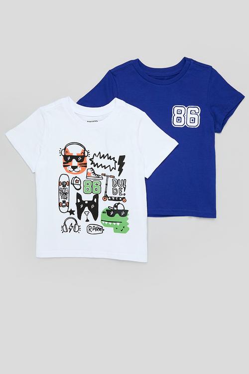 2 Pack graphic tee - white/royal