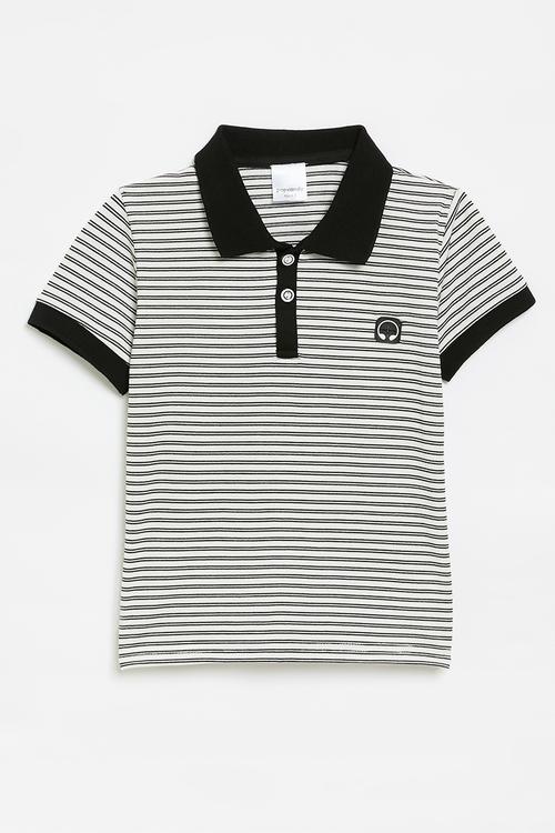 Striped golfer - white & black