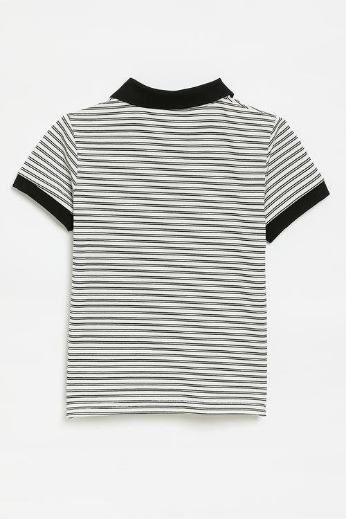 Striped golfer - white & black