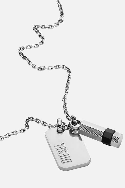 Diesel Double Pendant- Silver