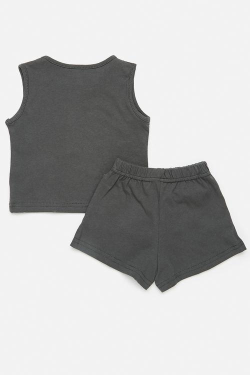 Tee & short set - charcoal