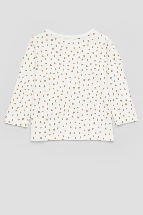 Polka dot tee - ecru & brown