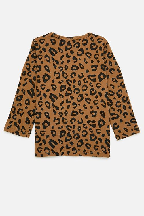 Long sleeve printed tee - brown