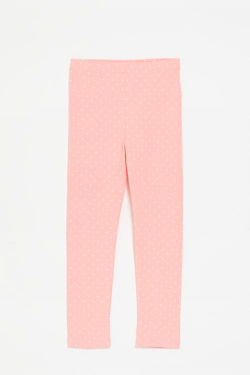Polka dot legging-pink & white