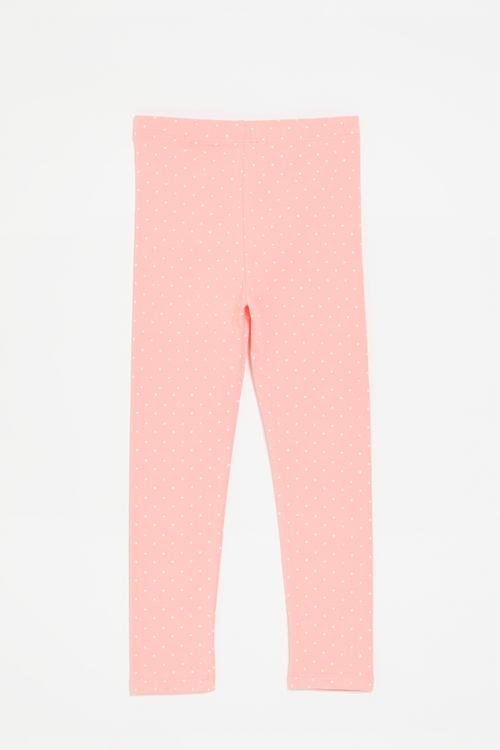 Polka dot legging-pink & white