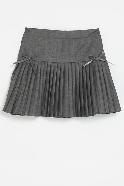 Pleated mini skirt - grey