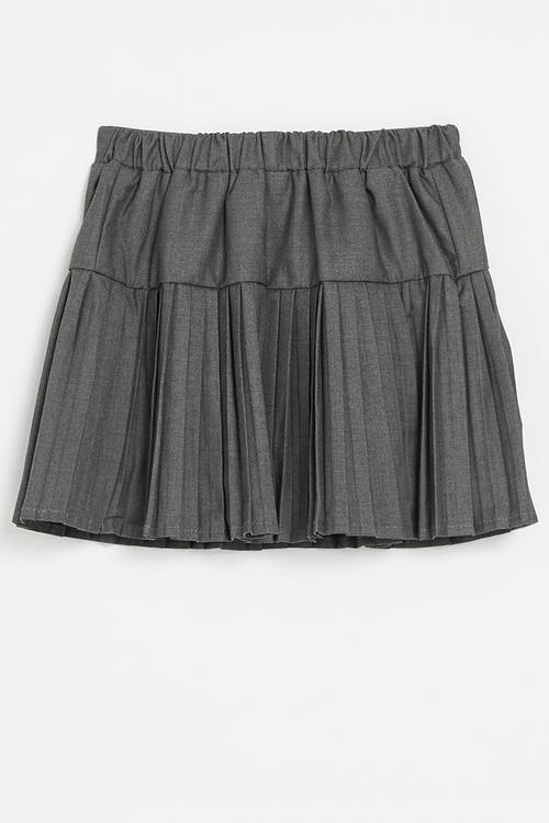 Pleated mini skirt - grey