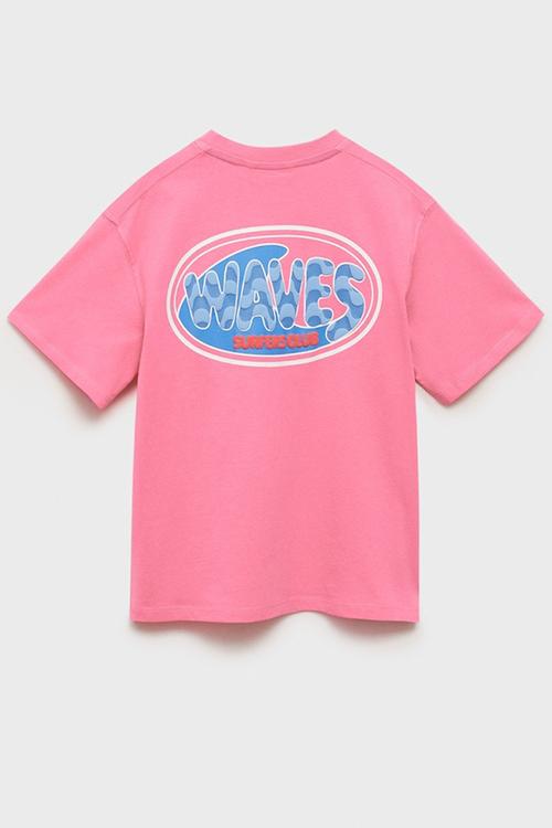 T-Shirt Waves - Bright Pink
