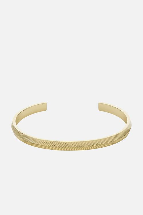 Harlow linear texture bangle bracelet - gold