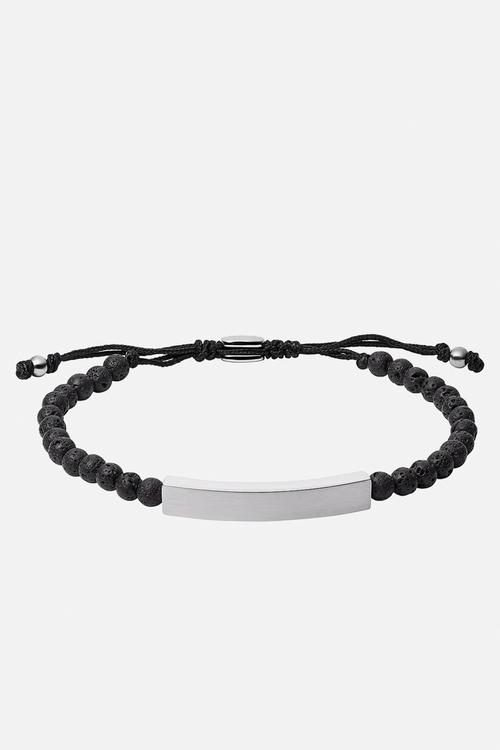 Plaque lava stone bracelet - black