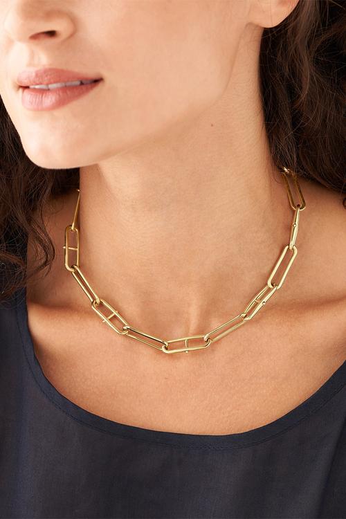 Heritage D-Link chain necklace JF04102710- gold