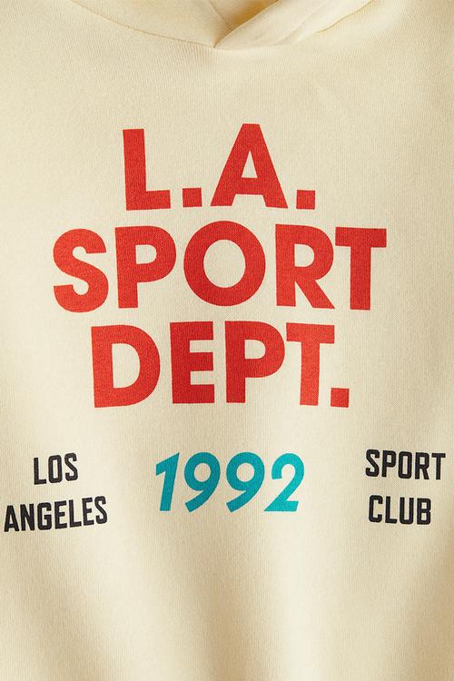 Printed hoodie - light yellow l.a. sport dept
