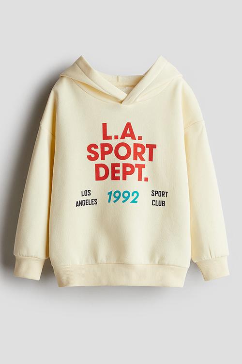 Printed hoodie - light yellow l.a. sport dept