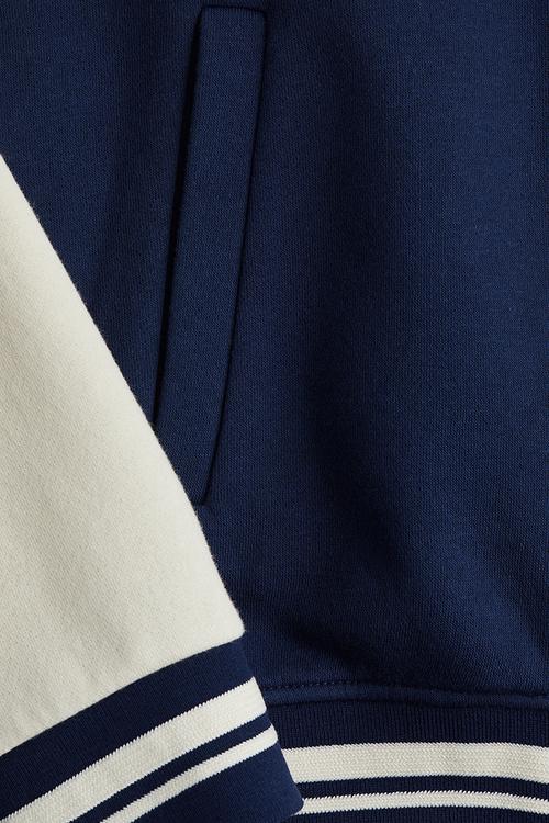 Appliquéd baseball jacket - navy blue snoopy