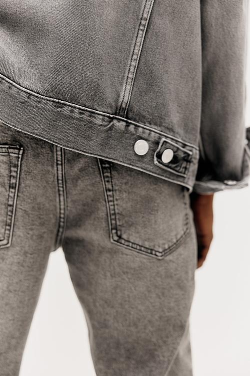 Tapered regular jeans - denim grey
