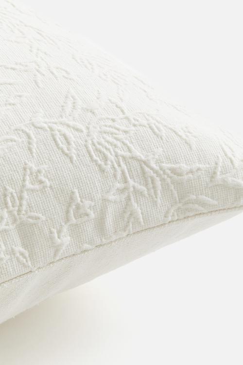 Textured-weave cushion cover - white