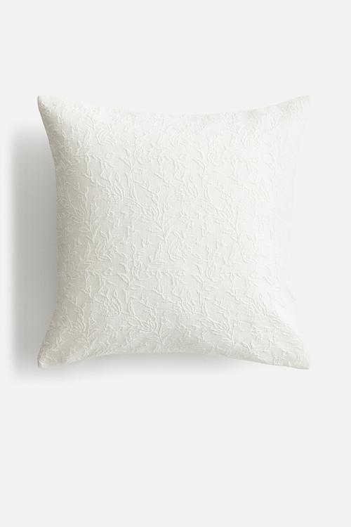 Textured-weave cushion cover - white