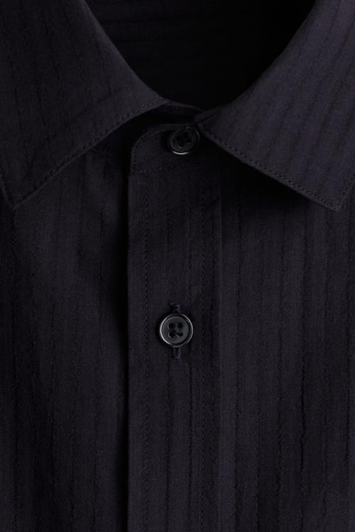 Regular fit lyocell-blend shirt - navy blue