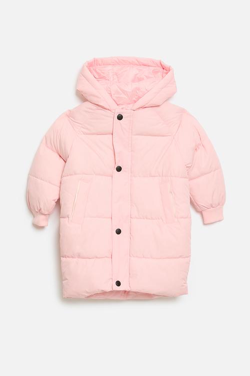 Hooded puffer jacket - pink