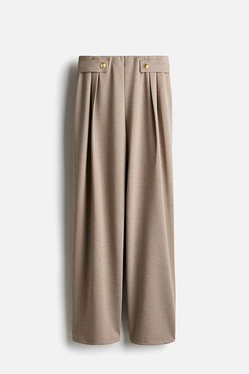 Tailored jersey trousers - beige