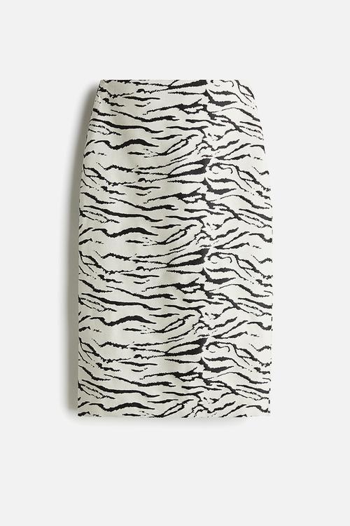 Jacquard-weave skirt - cream zebra print 