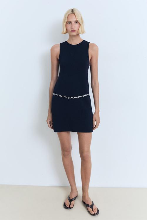Dress Rallado - Navy