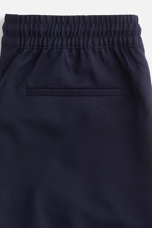 Crease-leg drawstring trousers - navy blue