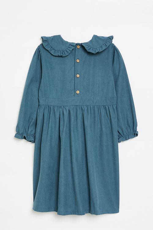 Peter pan collar denim dress - blue