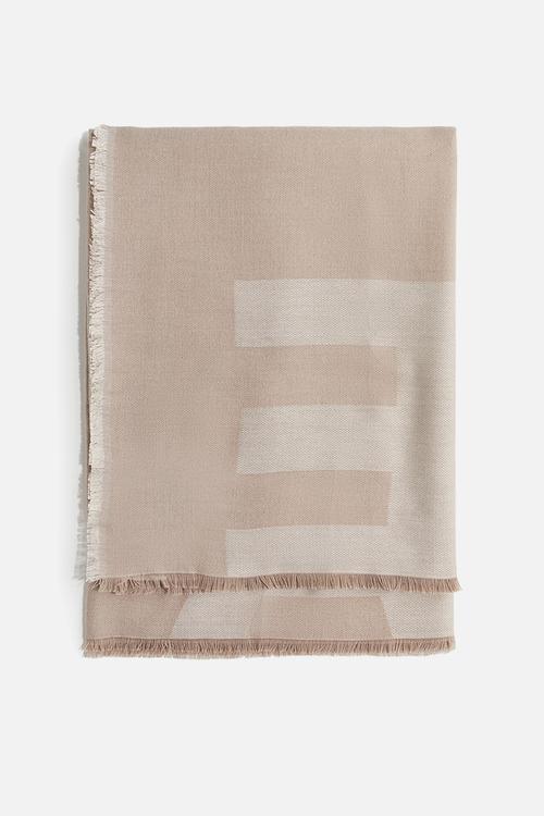 Jacquard-weave scarf -  beige/magique