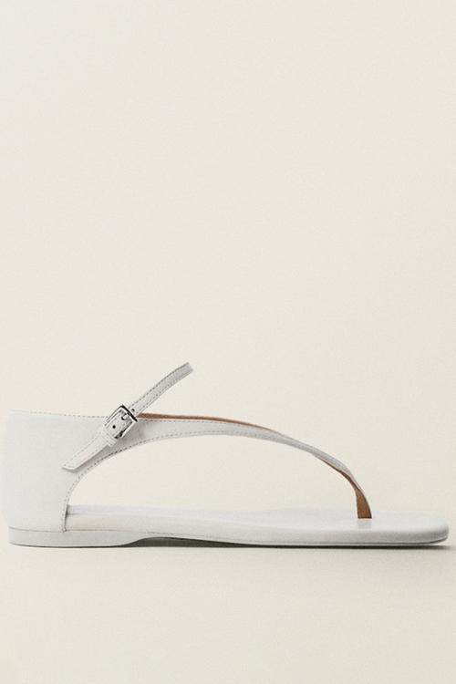 Ciru leather thong - white