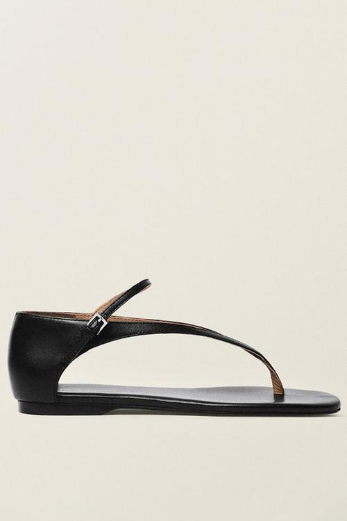 Ciru leather thong - black