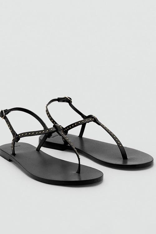 Fida leather slingback - black