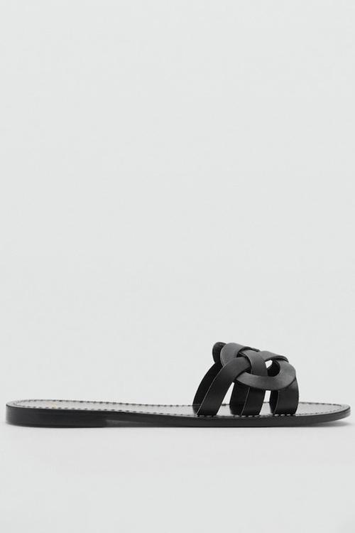 Nudi leather slide - black