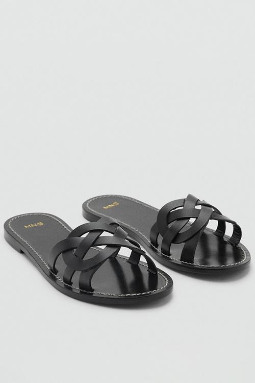 Nudi leather slide - black