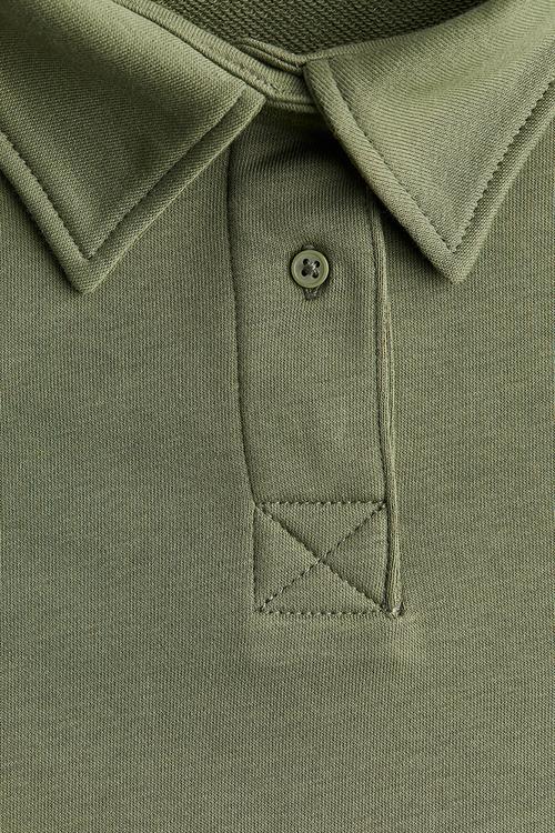 Long-sleeved polo shirt - khaki green