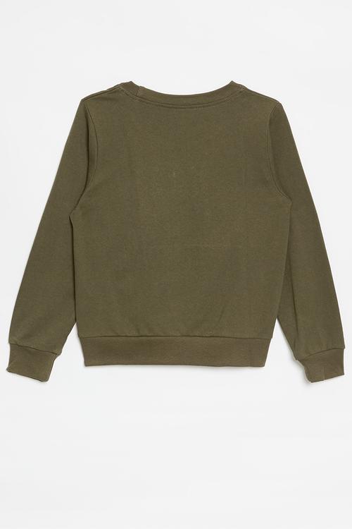 Printed sweat top - khaki