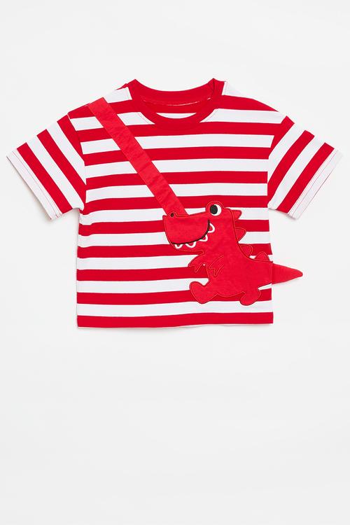 Striped tee - red & white
