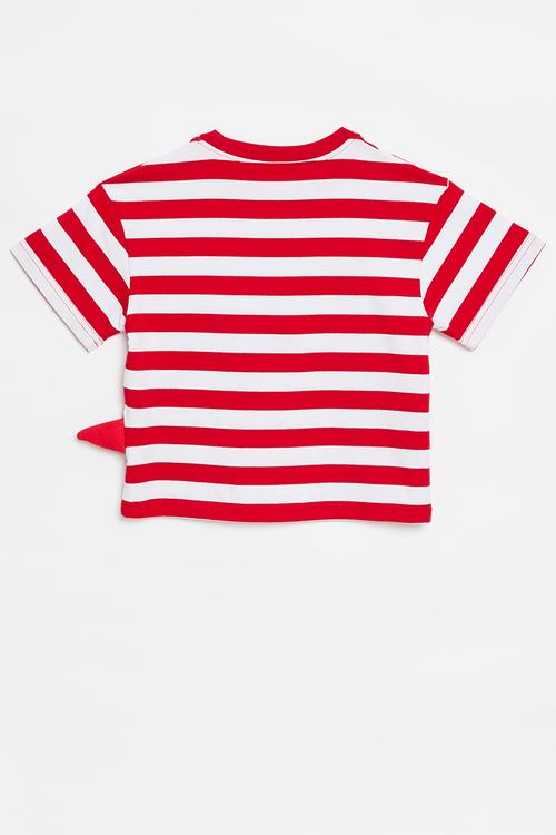 Striped tee - red & white