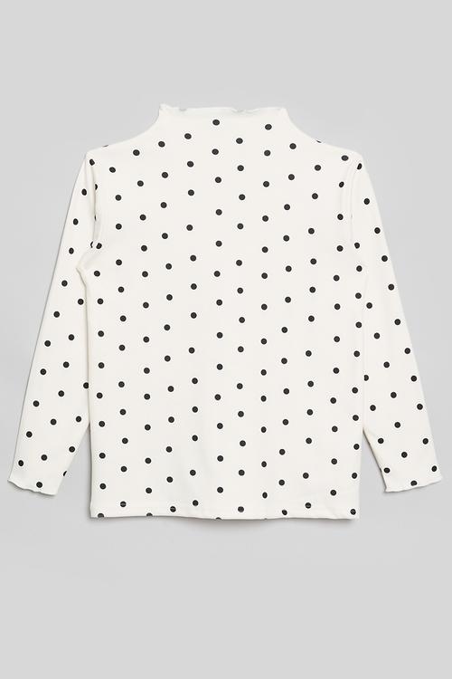 Polka dot top - black & white