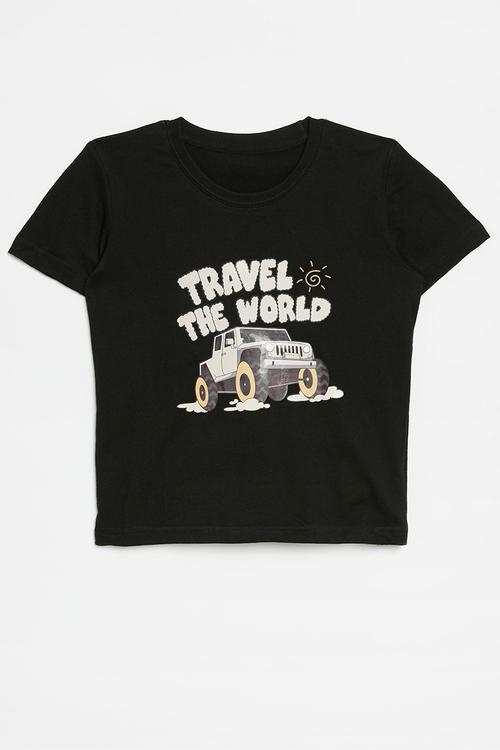 Printed tee - black