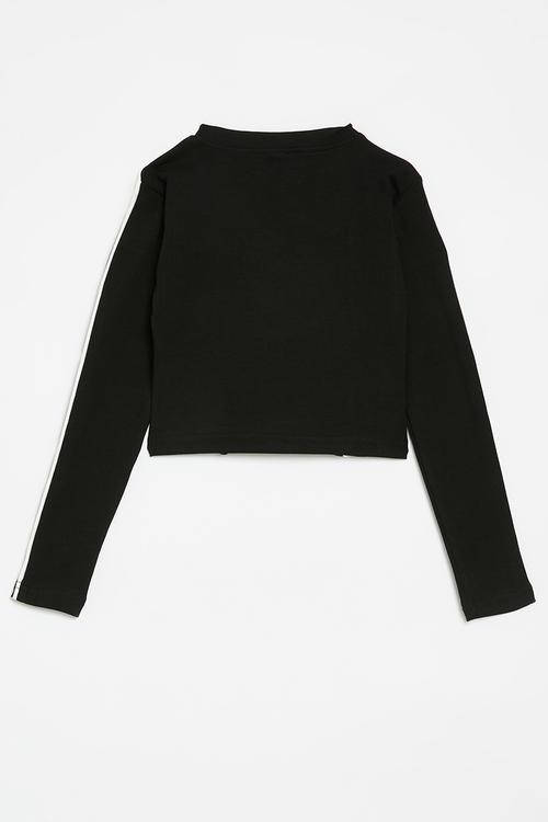 Contrast crew neck tee - black & white